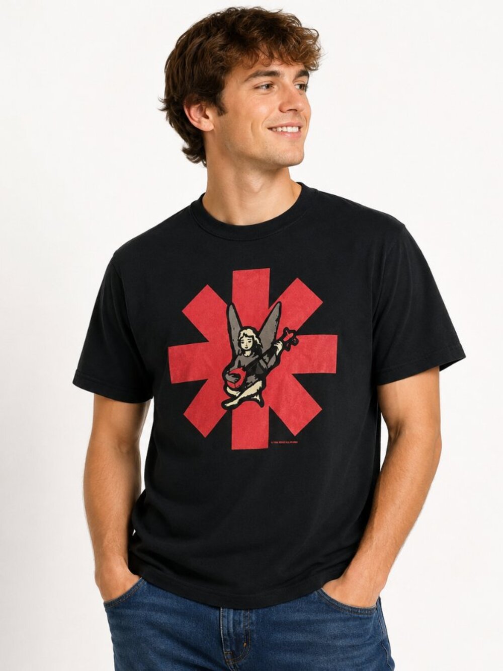 Red Hot Chili Peppers 1996 World Tour Black Graphic Tee Cotton Tag Men's Small